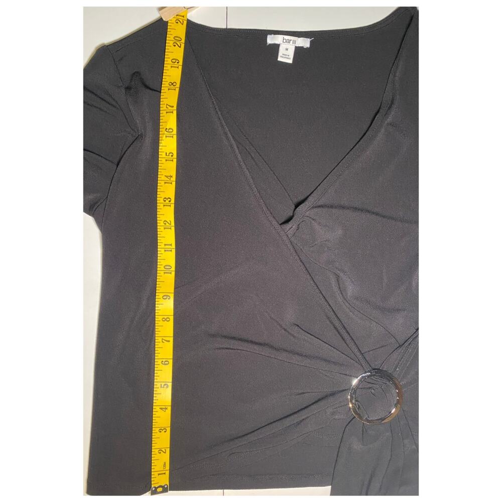 Black Wrap Blouse - Silver Detail - Women's Size Medium - Picture 3 of 9